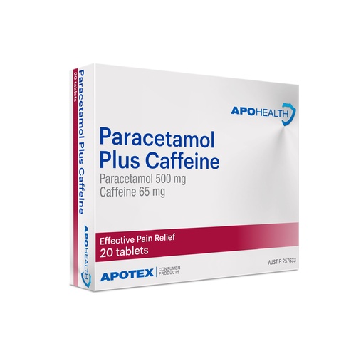 APOHEALTH Paracetamol PLUS Caffeine 20 Tablets