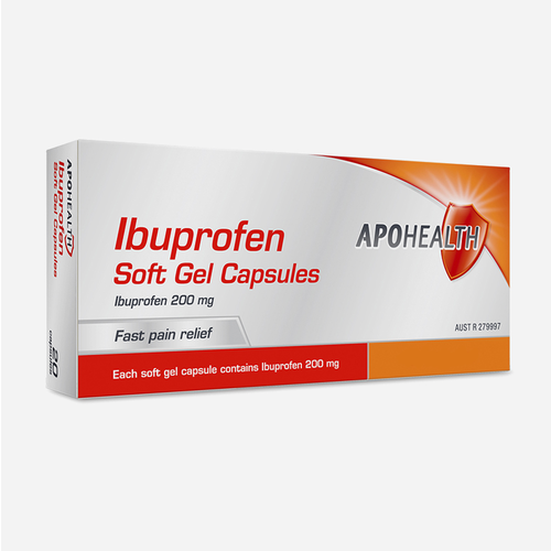 APOHEALTH Ibuprofen Soft Gel Capsules 200mg 100 Capsules (S2)