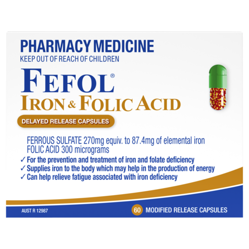 Fefol Iron & Folic Acid 60 Capsules (S2)