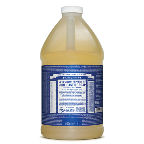 Dr. Bronner's Pure-Castile Soap Liquid (Hemp 18-in-1) Peppermint 1.9L