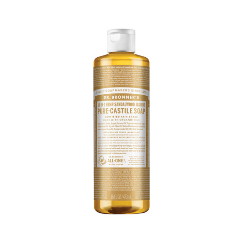 Dr. Bronner's Pure-Castile Soap Liquid (Hemp 18-in-1) Sandalwood Jasmine 473ml