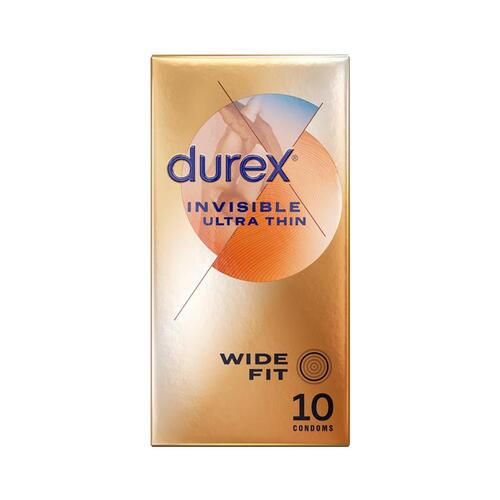 Twin Pack Durex Invisible Larger Wide Fit Condoms 10 Pack