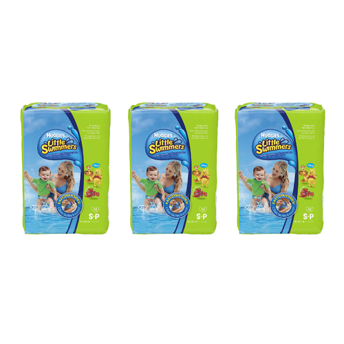 Huggies Little Swimmers Disposable Swimpants Small (7-12Kg) 12 Pack [Bulk Buy 3 Units]