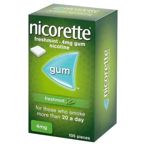 Nicorette Extra Strength 4mg Chewing Gum Freshmint 105