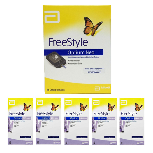 Abbott Optium Neo Meter + 5x Boxes Ketone Test Strips