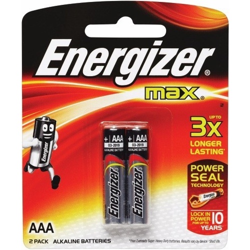 Energizer Max AAA Alkaline Batteries 2 Pack