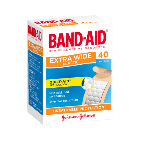Band-Aid Extra Wide Plastic 40 Strips 