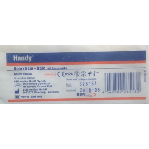 Handy Gauze Swab 5 x 5cm 8 Ply 100
