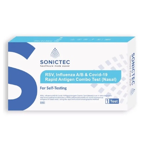 Sonictec RSV Influenza A/B & Covid-19 Rapid Antigen Combo Test (Nasal) - 2 Pack