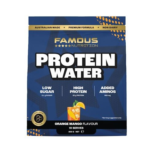 Famous Nutrition Protein Water Powder Orange & Mango 300g