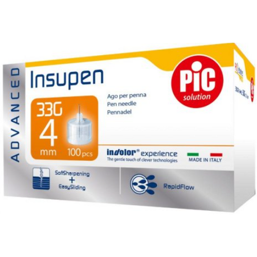 Insupen Advance Pen Needles 33g 4mm Box of 100