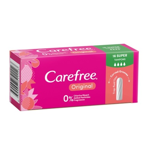 Carefree Super 16 Tampons [Bulk Buy 12 Units] 