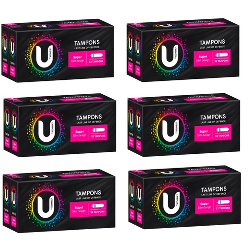 U by Kotex Tampons Super 32 Pack [Bulk Buy x6 Units]