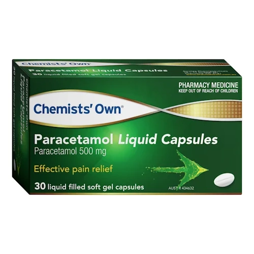 Chemists' Own Paracetamol 500mg Soft Gel 30 Capsules