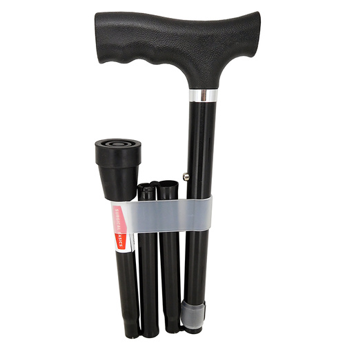 Surgical Basics Walking Stick Fold Black Adjustable 83-95cm SB721