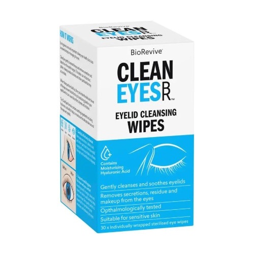 BioRevive EyeClear Sterile Eyelid Cleansing Wipes 30 (S2)