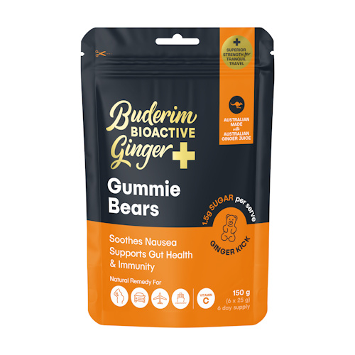 Buderim BioActive Ginger+ Gummie Bears 150g