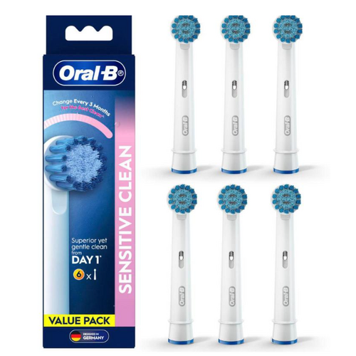 Oral B Sensitive Clean Electric Toothbrush Replacement Head 6 Pack