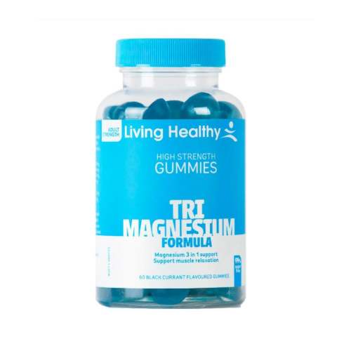 Living Healthy High Strength Gummies Tri Magnesium Formula 60 (99% Sugar Free)