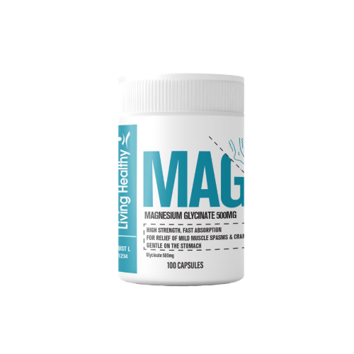 Living Healthy Magnesium Glycinate 500mg 100 Capsules