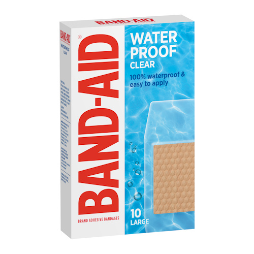 Band-Aid Waterproof Clear Large Strips 10 Pack