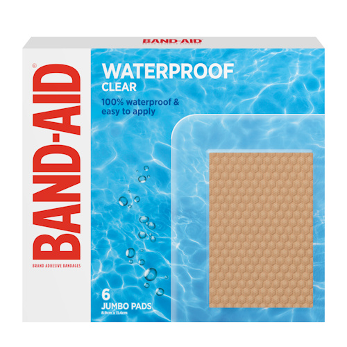 Band-Aid Waterproof Clear XL Pads 6 Pack