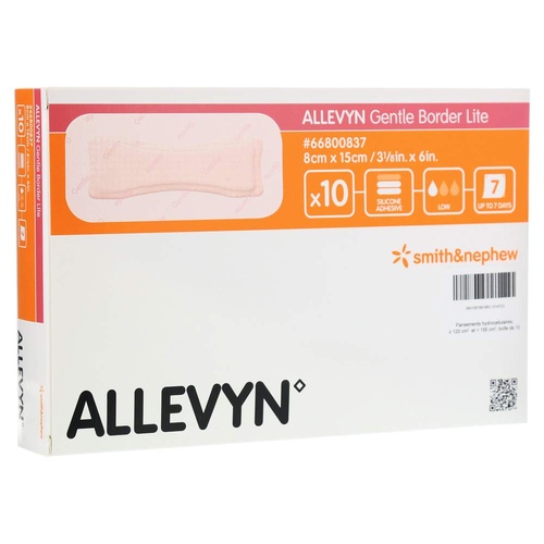 Allevyn Gentle Border Lite 8 x 15cm 10 Pack