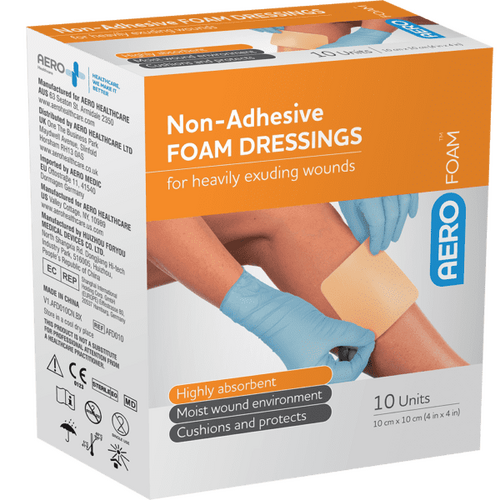 AeroFoam Non-Adhesive Foam Dressing 10 x 10cm 10 Pack