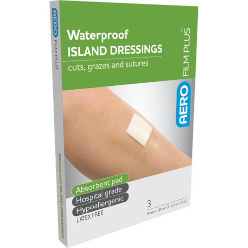 Aerofilm Plus Waterproof Island Dressing 9 x 10cm 3 Pack 