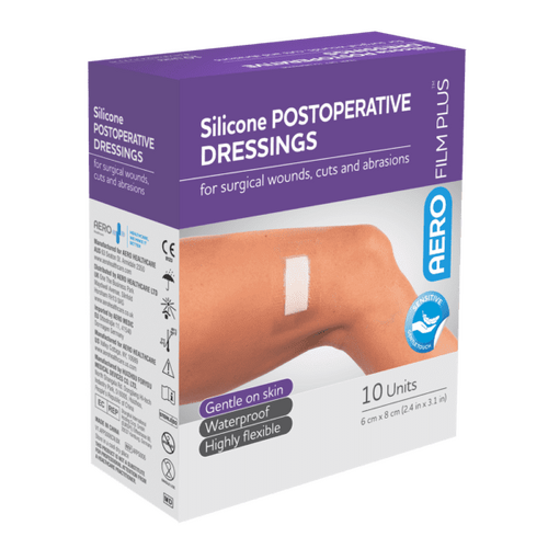 AeroFilm Plus Sensitive Silicone Postoperative Dressing 6 x 8cm 10 Pack