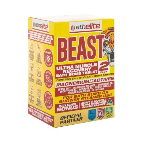 Athelite Beast Ultra Muscle Recovery Bath Bomb Tablet 2 Pack