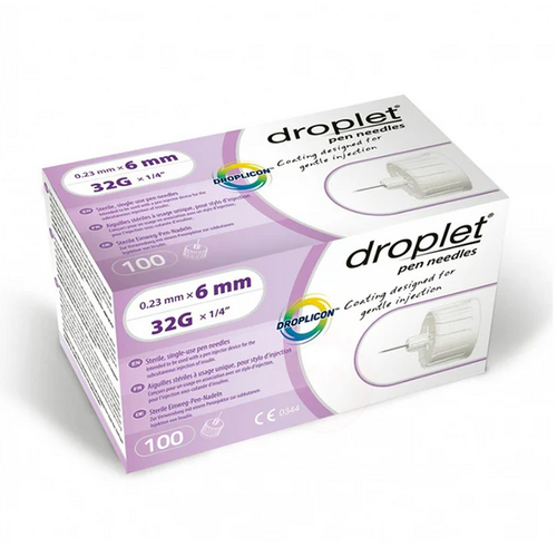 Droplet Pen Needle 32G 6mm Bx100