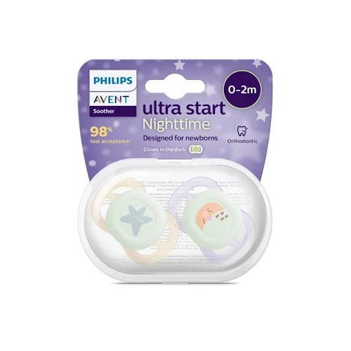 Avent Sooth Ultra Nighttime Glow 0-2 Months 2 Pack