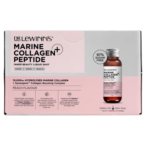 Dr Lewinn's Marine Collagen Peptide+ Inner Beauty Liquid Shot 10 Pack x 50mL