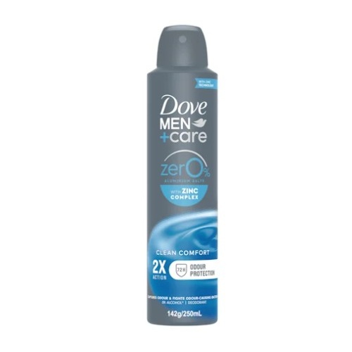 Dove Men Deodorant Aerosol Clean Comfort Zero Aluminium 250ml