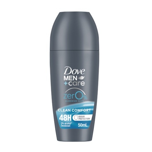 Dove Men Deodorant Roll On for 48h Clean Comfort Zero Aluminium Zero 50ml