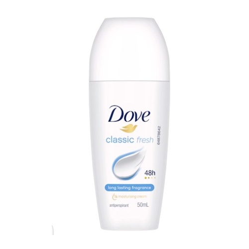 Dove Antiperspirant Deodorant 48HR Protection Classic Fresh Roll On Moisturising Cream 50 ml