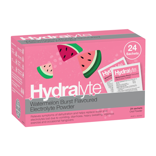 Hydralyte Watermelon Burst Flavoured Electrolyte Powder Sachet 24