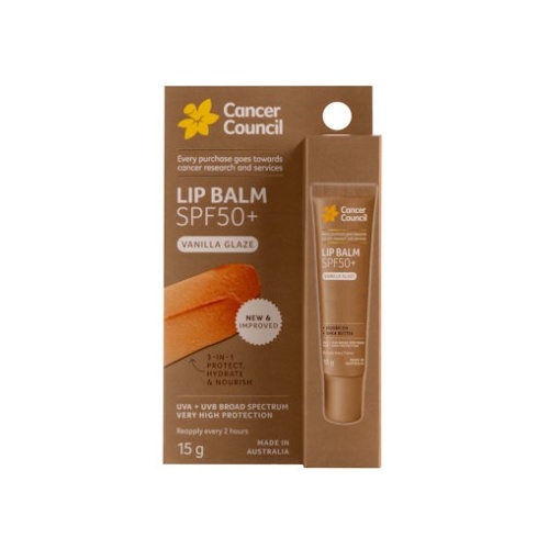 Cancer Council Lip Balm SPF50+ Vanilla Glaze 15g