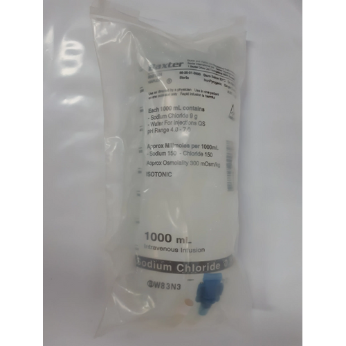 Sodium Chloride 0.9% IV 1Ltr Bag