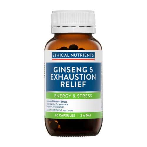 Ethical Nutrients Ginseng 5 Exhaustion Relief 60 Capsules