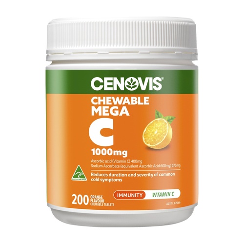 Cenovis Chewable Mega C Orange 1000mg 200 Tablets