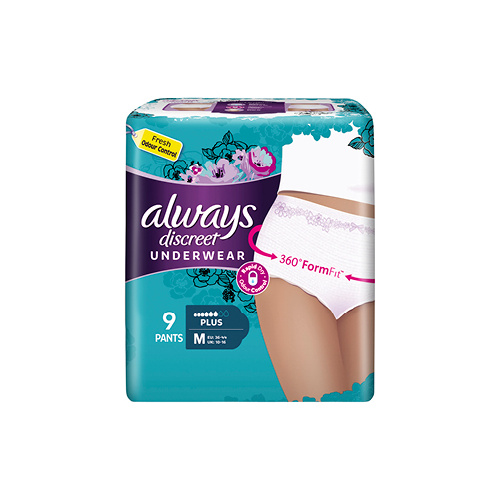 Always Discreet Underwear Size Medium 9 Pack