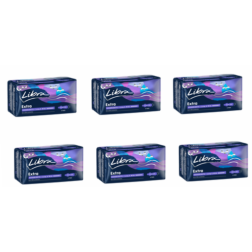 Libra Pad Goodnight Extra Long & Wide 6 Pack [Bulk Buy 6 Units]