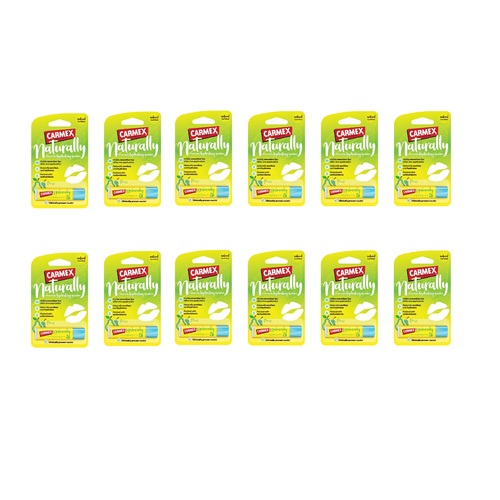 Carmex Naturally Hydrating Lip Balm Pear [Bulk Buy 12 Units]
