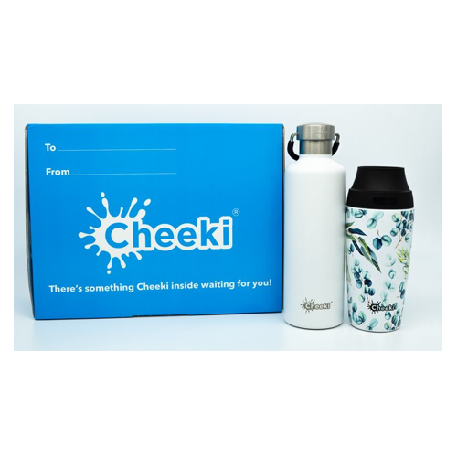 Cheeki Gift Box Watercolour (Includes Insulated Bottle 600ml + Insulated Coffee Mug 350ml)