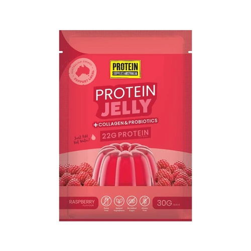 Protein Supplies Australia Protein Jelly Raspberry 30g x 12 Sachets