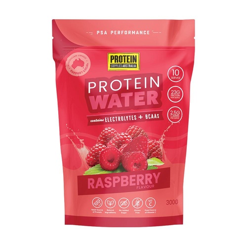 Protein Supplies Australia Protein Water (Contains Electrolytes + BCAAs) Raspberry 300g