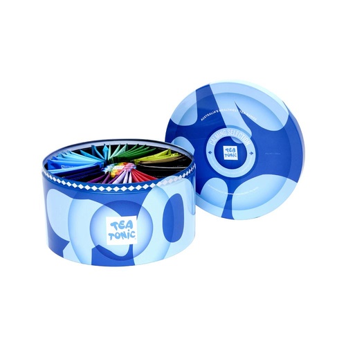 Tea Tonic Calming Selection Round Tin x 40 Tea Bags (+ Bonus Mini Tin of Sparkling Rosebuds)